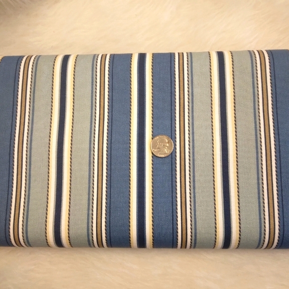 FABRIC Cotton Canvas FC Stitch Stripr Seaside 100% Cotton Plain Weave Canvas